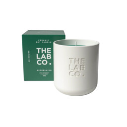 The Lab Co. Luxury Scented Candle - Ceramic Jar - 45hrs Burn Time - Refreshing Fragrance with Lime, Peppermint and Cucumber - 100% Vegan Soy Wax - 280g wax weight - thumbnail 1