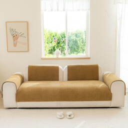 Ochama Chenille Sofa Cushion Cover, Herringbone Throw Pillow Protector, Sofa Cushion Protector, 45×45 cm - Khaki - thumbnail 2