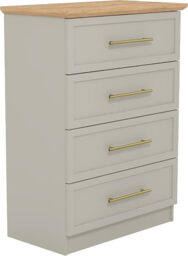 Galano Cleverton 4-Drawer Chest – Storage Cabinet & Closet Organizer for Bedroom, Hallway & Entryway (Light Grey/Oak) - thumbnail 6