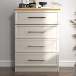 Galano Cleverton 4-Drawer Chest – Storage Cabinet & Closet Organizer for Bedroom, Hallway & Entryway (Light Grey/Oak) - thumbnail 2