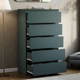 Vida Designs Drawer Chest Denver 5 Drawers Green - thumbnail 3
