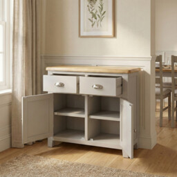 Sideboard Windermere 2 Drawers Oak Top Grey/Natural - thumbnail 5
