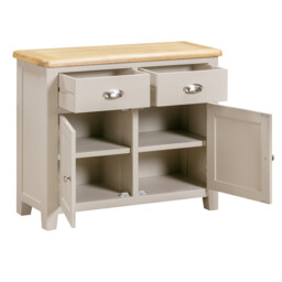 Sideboard Windermere 2 Drawers Oak Top Grey/Natural - thumbnail 3