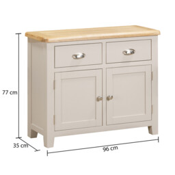 Sideboard Windermere 2 Drawers Oak Top Grey/Natural - thumbnail 4