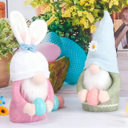 1Pcs 12in/30cm Easter Gnome Plush Elf Decorations,Handmade Gnome Bunny Faceless Doll Easter Ornaments, Easter Egg with Carrots Spring Home Decor Gifts for Women Men(white) - thumbnail 6