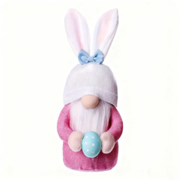 1Pcs 12in/30cm Easter Gnome Plush Elf Decorations,Handmade Gnome Bunny Faceless Doll Easter Ornaments, Easter Egg with Carrots Spring Home Decor Gifts for Women Men(white) - thumbnail 4