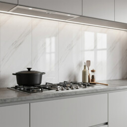 LIVINGANDHOME 10 Pcs Waterproof Marble Wall Tile Stickers, White - thumbnail 3