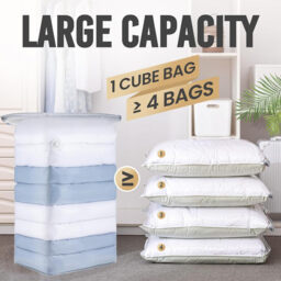 TAILI 6 Pack Vacuum Storage Bags, Jumbo Cube (31x40x15 Inch), Extra Large Vacuum Seal Bags for Comforters, Blankets, Bedding, Clothes, Closet Organization Space Saving, Clear - thumbnail 2