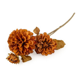 Candlelight Artificial Dahlia Flower Stem Burnt Orange 66cm - thumbnail 2