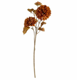 Candlelight Artificial Dahlia Flower Stem Burnt Orange 66cm - thumbnail 3
