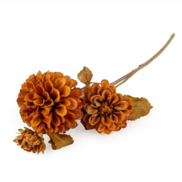 Candlelight Artificial Dahlia Flower Stem Burnt Orange 66cm - thumbnail 1