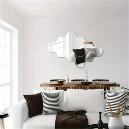12pcs PVC mirror-finish hexagonal stickers, can be spliced ​​together, artistic decoration.20*23cm - thumbnail 4