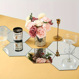 12pcs PVC mirror-finish hexagonal stickers, can be spliced ​​together, artistic decoration.20*23cm - thumbnail 7