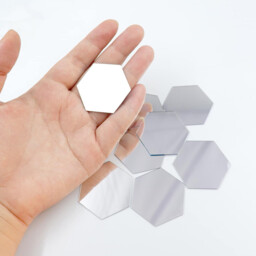 12pcs PVC mirror-finish hexagonal stickers, can be spliced ​​together, artistic decoration.20*23cm - thumbnail 6