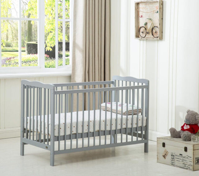 MCC Direct Brooklyn Baby Cot Crib With Water Repellent Mattress (Grey) - image 1