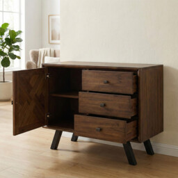 Sideboard Nevada Parquet Walnut/Black Large - thumbnail 4