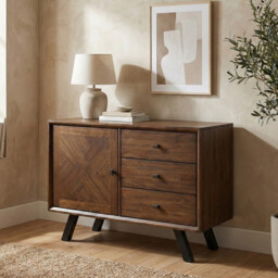 Sideboard Nevada Parquet Walnut/Black Large - thumbnail 1