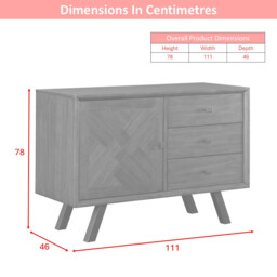 Sideboard Nevada Parquet Walnut/Black Large - thumbnail 3
