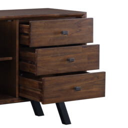 Sideboard Nevada Parquet Walnut/Black Large - thumbnail 2