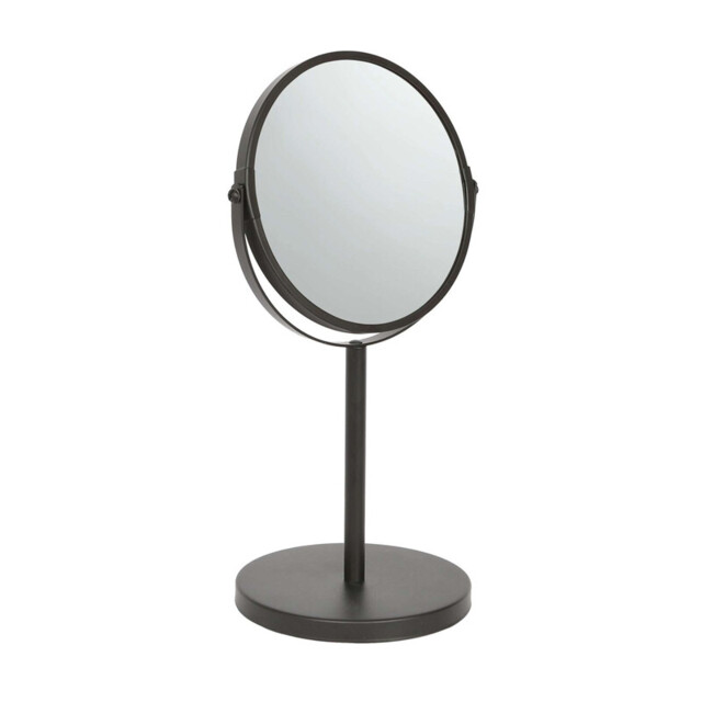 Harbour Housewares Pedestal Mirror - 2x Magnifying - Dual Sided - 18.5 x 34.5cm - Black - image 1