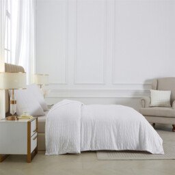 Meeallhome  Seersucker Duvet Cover Set 260*220cm/60*80cm*2  White - thumbnail 3