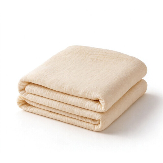 Benarita Double-Layer Gauze Baby Blanket, 100×100cm, 1 Pack, Off-White, Washed Finish Natural Crinkle, Lightweight Durable Lint-Free, All-Season Breathable Absorbent, Suitable for Daily Baby Blanket, Outdoor Soothing Wrap, and Home Rest - image 1