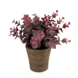 Candlelight Artificial Eucalyptus Plant in Rustic Pot 23cm - thumbnail 3
