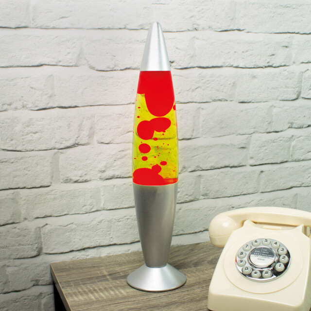 GLOBAL GIZMOS Lava Lamp Rocket Red/Yellow/Silver - image 1