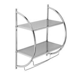 Croydex Curved Shelving Unit & Towel Rack - thumbnail 2