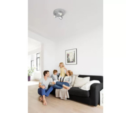 Philips Ceiling/Wall Spotlights Round Star 3 x Warm White 16.5W Brushed Aluminium - thumbnail 4