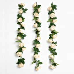 Wei's Moment Pack of 3 (2 metres) Artificial Flower Garland Champagne Peony Garland Artificial Flower Garland Roses Silk Flowers Garland Artificial Flowers Hanging Rose Garland for Wedding Home Decor - thumbnail 6
