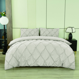 Natural Linen Color Pleating Brushing Duvet Cover & Pillowcases Set, 135*200CM+50*75CM*1 - thumbnail 3