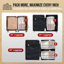 TAILI 8 Pack Cube Vacuum Storage Bags, Medium Size (25x19x11 inch), Vacuum Seal Bags for Clothing, Travel Compression Packing for Clothes, Blankets, Baby Clothes, Travel Accessories - thumbnail 5