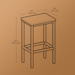 Ochama Set of 2 Bar Stools, High Chairs for Kitchen, Dining Room or Living Room, Industrial Style, Rustic Brown and Black - thumbnail 6