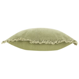 Yard Cushion Bertie Washed Cotton Velvet Square Sage 45x45cm - thumbnail 5
