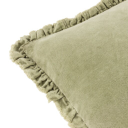 Yard Cushion Bertie Washed Cotton Velvet Square Sage 45x45cm - thumbnail 4