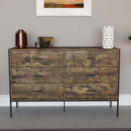 Vida Designs Drawer Chest Brooklyn 6 Drawer Rustic Brown - thumbnail 6