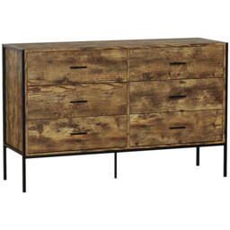 Vida Designs Drawer Chest Brooklyn 6 Drawer Rustic Brown - thumbnail 5