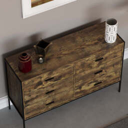 Vida Designs Drawer Chest Brooklyn 6 Drawer Rustic Brown - thumbnail 3