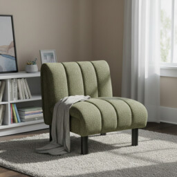 Accent Chair Lily Panelling Green - thumbnail 1