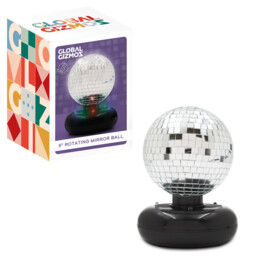 GLOBAL GIZMOS Table Lamp Disco Ball Rotating Silver/Multicolour Large - thumbnail 2