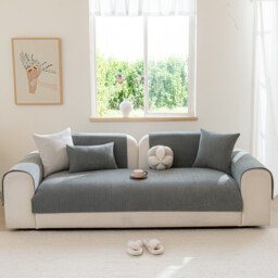 Ochama Chenille Sofa Cushion Cover, Herringbone Throw Pillow Protector, Sofa Cushion Protector, 45×45 cm, Gray - thumbnail 7