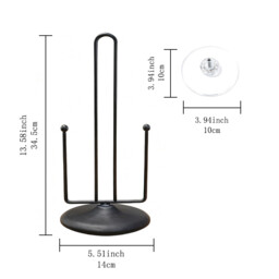 JU7CER Black Kitchen Cleaning Paper Towel Holder - Countertop Standing, with Fixing Rod, Modern & Minimalist Design, Ideal for Home Use - thumbnail 5