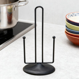 JU7CER Black Kitchen Cleaning Paper Towel Holder - Countertop Standing, with Fixing Rod, Modern & Minimalist Design, Ideal for Home Use - thumbnail 6