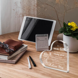 "Alphynix 1pc Romantic Crystal Heart, ""TO MY GIRL"" Valentine's Gift with ""I Want All of My Lasts to Be With You"" Love Message, Perfect Proposal Gift" - thumbnail 5