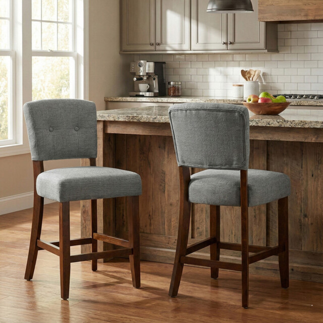 Bar Stool Oakridge Dark Grey/Walnut - image 1