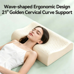 Lebonsoir Latex Pillow (Dream Wave) - Neck and Shoulder Pain Relief, Ergonomic Design,  Bedroom, Sleep Comfort - 60*40*10/12 cm, 93% Latex‑Made with Natural Latex Liquid from Thailand