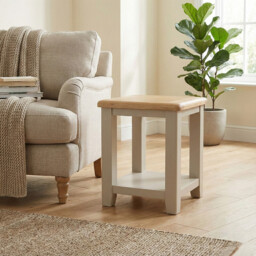 Side Table Windermere Square Oak Top Grey/Natural - thumbnail 1