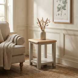 Side Table Windermere Square Oak Top Grey/Natural - thumbnail 2