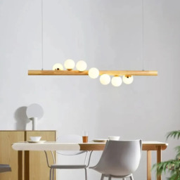 Homary Modern Linear Pendant Light Glass Globe 7-Light Kitchen Island Light - thumbnail 6